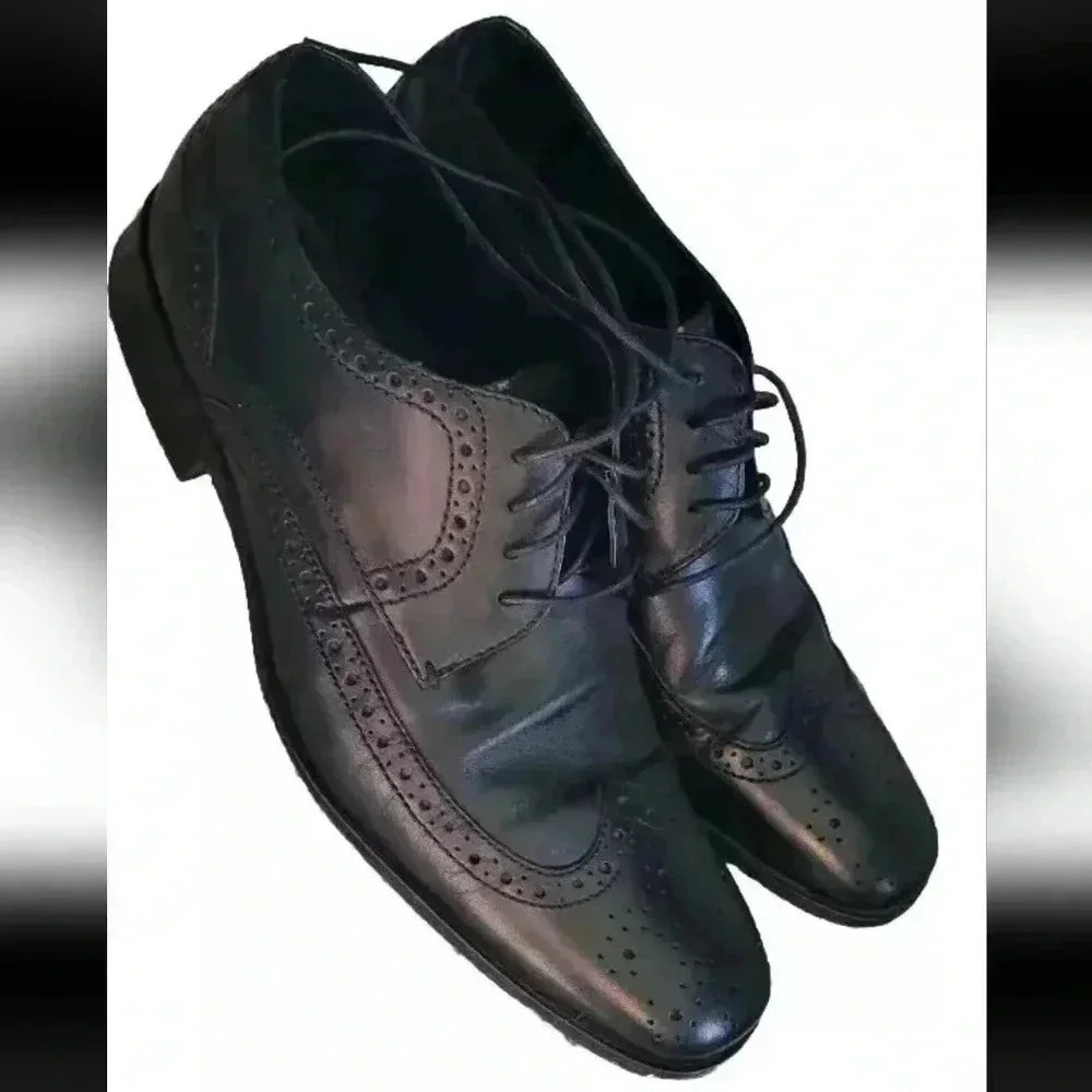 Bostonian Lace-Up Oxford Mens Size 10 Blackberry Leather Dress Shoe